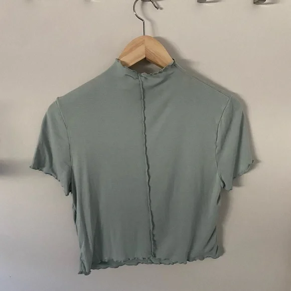 Light Green Ruffled Shirt - Picture 2 of 4